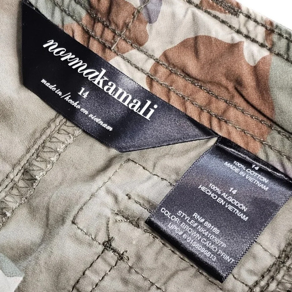 Norma Kamali Womens Camo Cargo Utility Joggers Cinch Bottom Size 14 Cotton - Picture 7 of 8